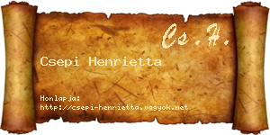 Csepi Henrietta névjegykártya